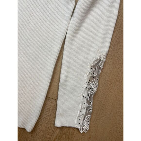 Oliver. O Anthropologie Embellished White Sweater, XL holidays fairy elegant - Picture 5 of 6